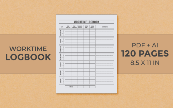 Download Worktime Logbook Editable Kdp Interior - Logbook Collection