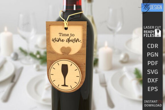 Download Wine Bottle Tag Laser Cut | Gift Idea - Gift idea Collection