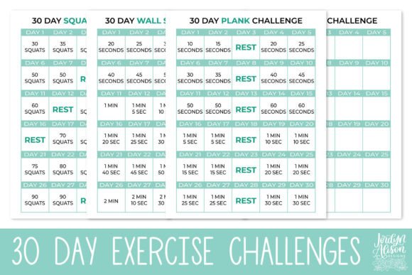 Download 30 Day Exercise Challenge Printables - Premium Resources