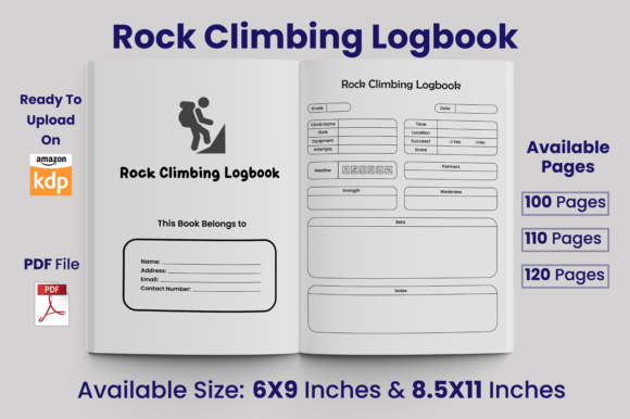 Download Rock Climbing Logbook KDP Interior - Logbook Collection