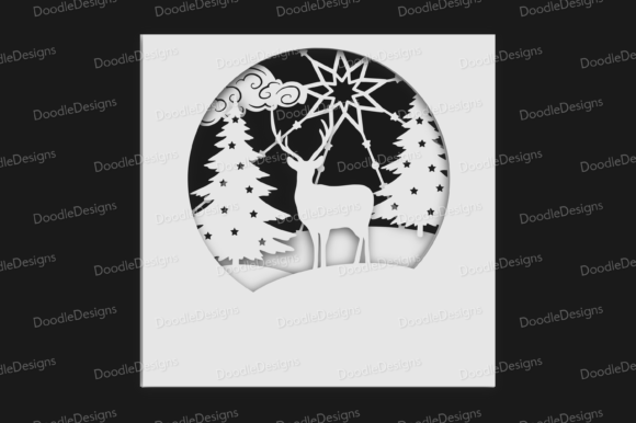 Download Deer Scene Layered Christmas Card Svg - Premium Resources