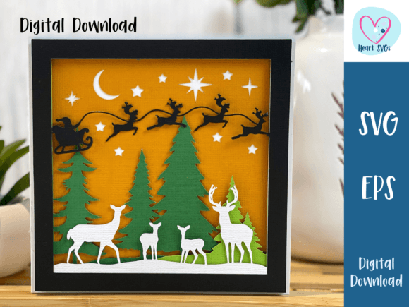 Download Christmas Card Santa Winter Scene SVG - Premium Resources