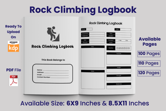 Download Rock Climbing Logbook KDP Interior - Logbook Collection